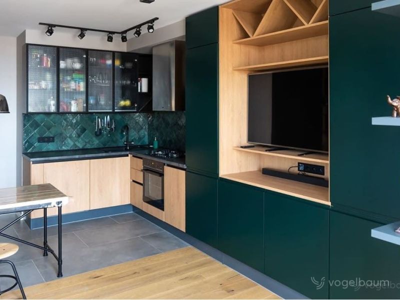 Кухня BREEZE&MIRELLA зеленая