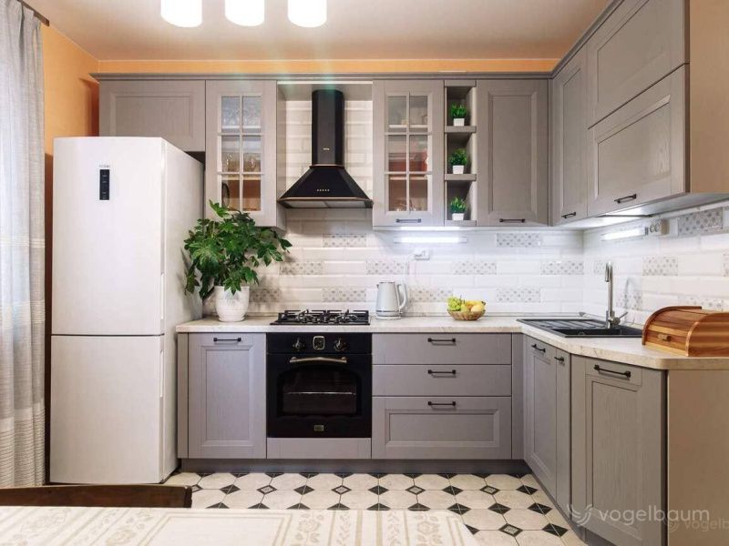 Кухня ЛАВАНДА серая