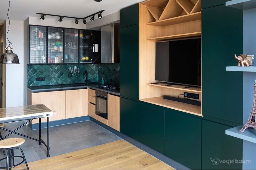 Кухня BREEZE&MIRELLA зеленая